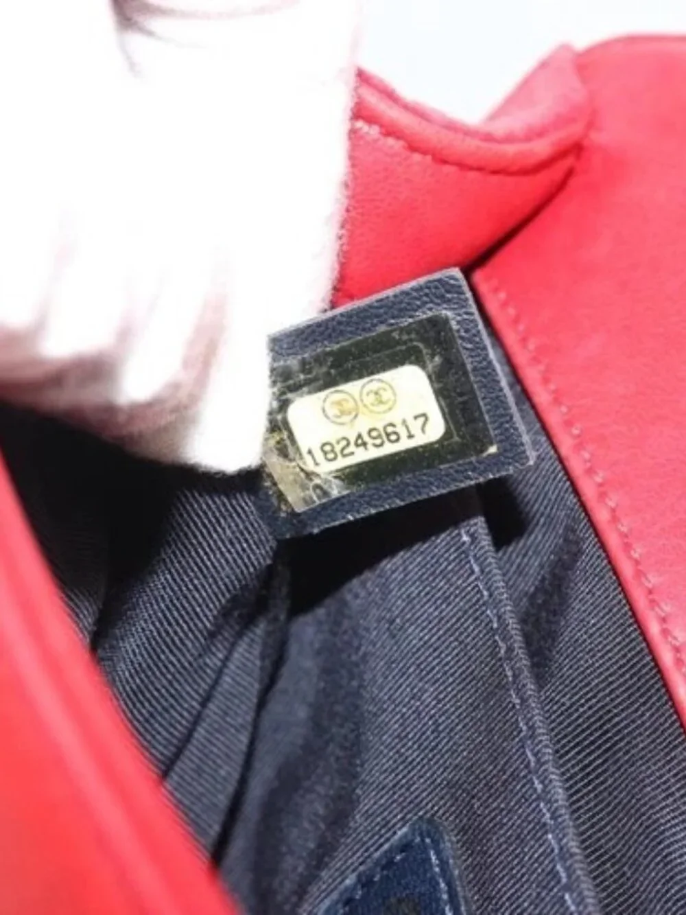 CHANEL Boy Chanel Chain Shoulder Bag Velor Red Gold CC Auth mr2605SAV
